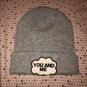 You and me grey Bethany mota beanie hat